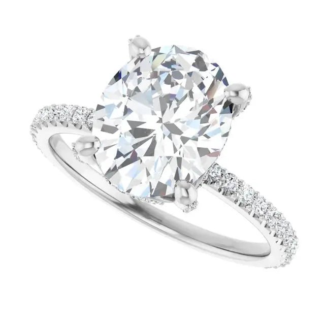 Handcrafted diamond halo ring by Dimitrios Creations