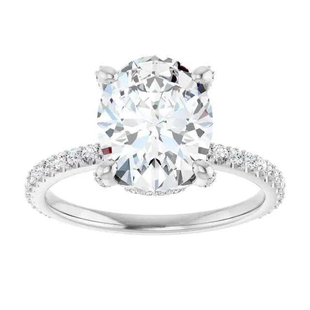14K gold diamond halo engagement ring by Dimitrios Creations