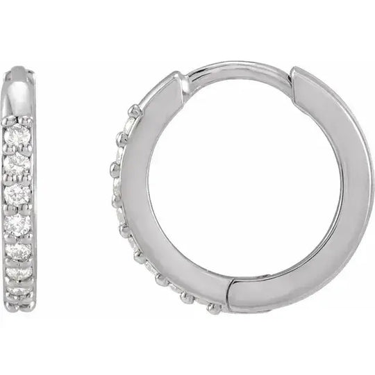 Handcrafted diamond hoop earrings in solid gold