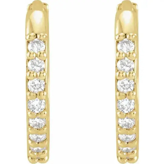 Elegant gold hoop earrings with natural diamonds