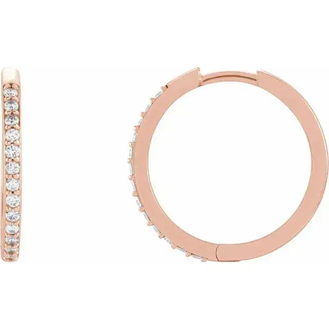 Timeless diamond hoop earrings for women in gold