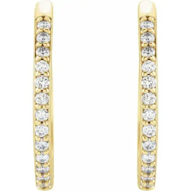 Elegant gold hoop earrings with natural diamonds