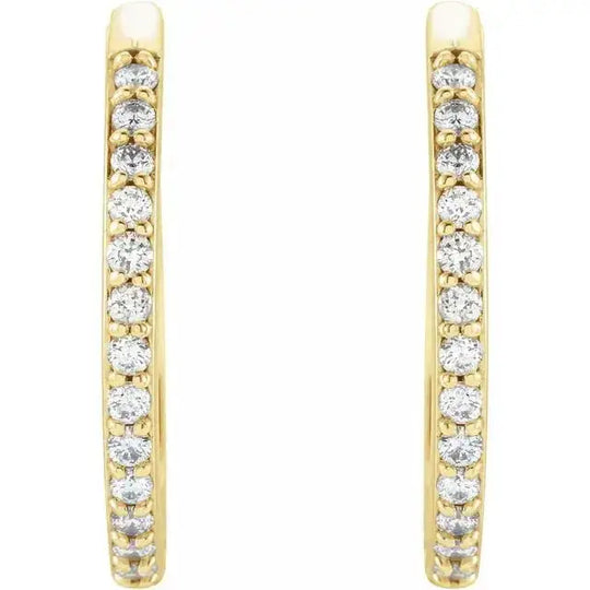 Elegant gold hoop earrings with natural diamonds