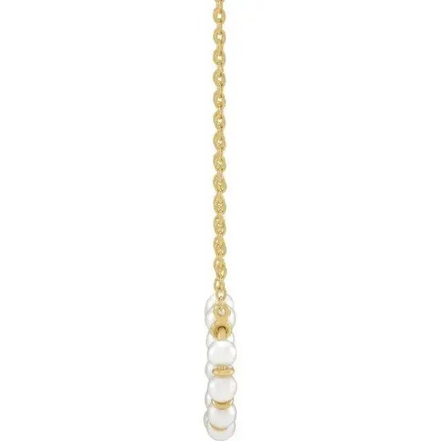 Minimalist freshwater pearl necklace with 14K gold accents