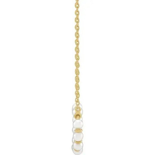 Minimalist freshwater pearl necklace with 14K gold accents