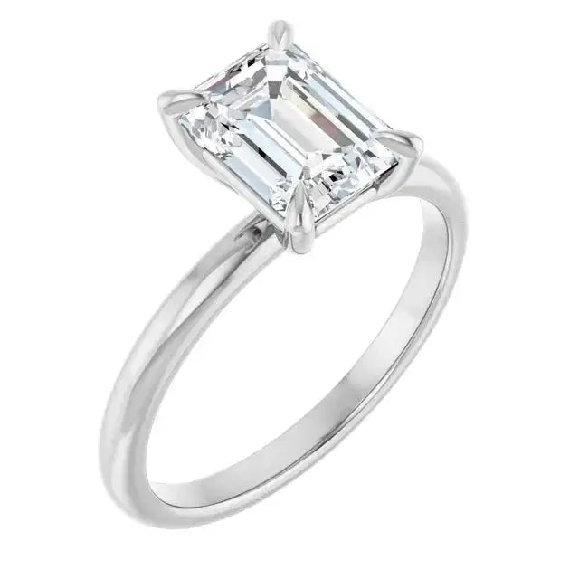 14K gold emerald-cut diamond engagement ring by Dimitrios Creations