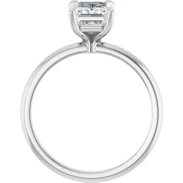 VS clarity emerald diamond ring with cathedral setting by Dimitrios Creations
