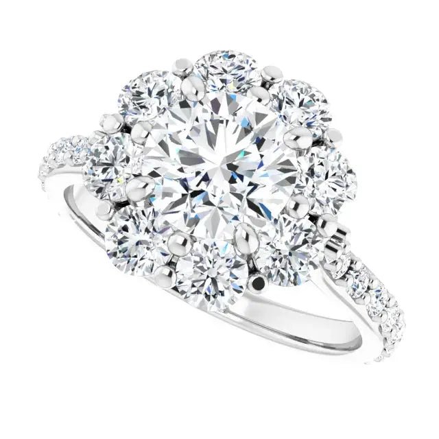 Handcrafted floral diamond ring design by Dimitrios Creations
