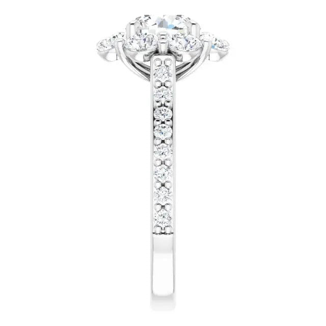Luxury floral engagement ring in gold by Dimitrios Creations