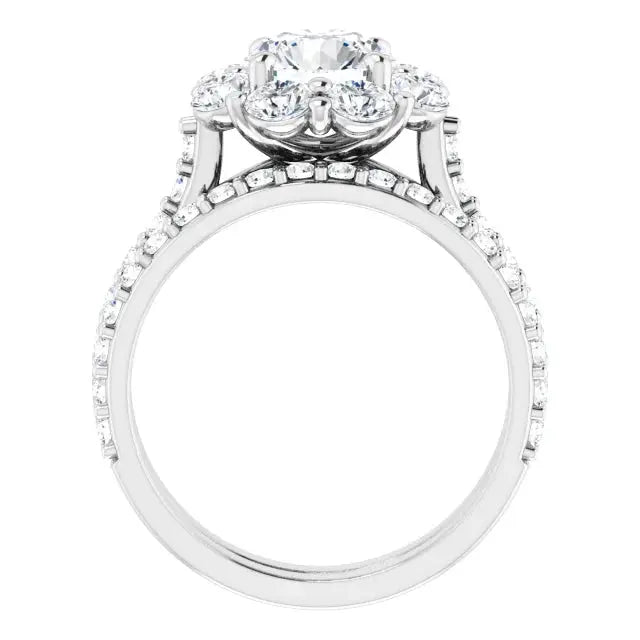 Luxury floral engagement ring in gold by Dimitrios Creations