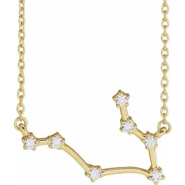 Gemini constellation necklace handcrafted 14K gold