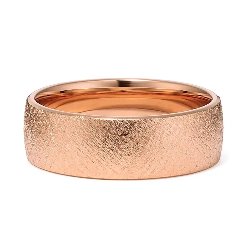 Hammered Rose Gold Wedding Band – Rustic Elegance for Him or Her Dimitrios Creations