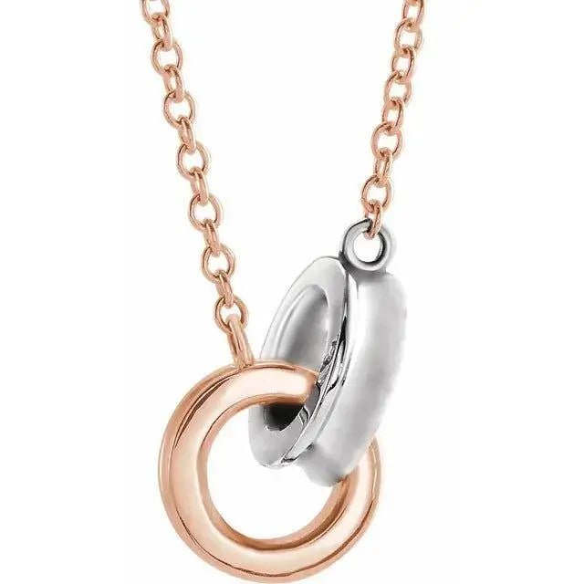 Timeless gold necklace with intertwined circles representing unity and love