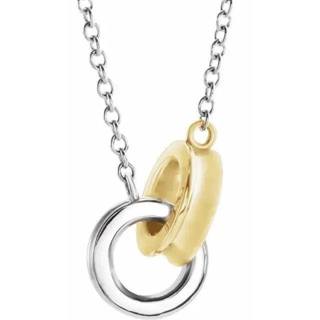 Elegant gold necklace featuring intertwined circles for women