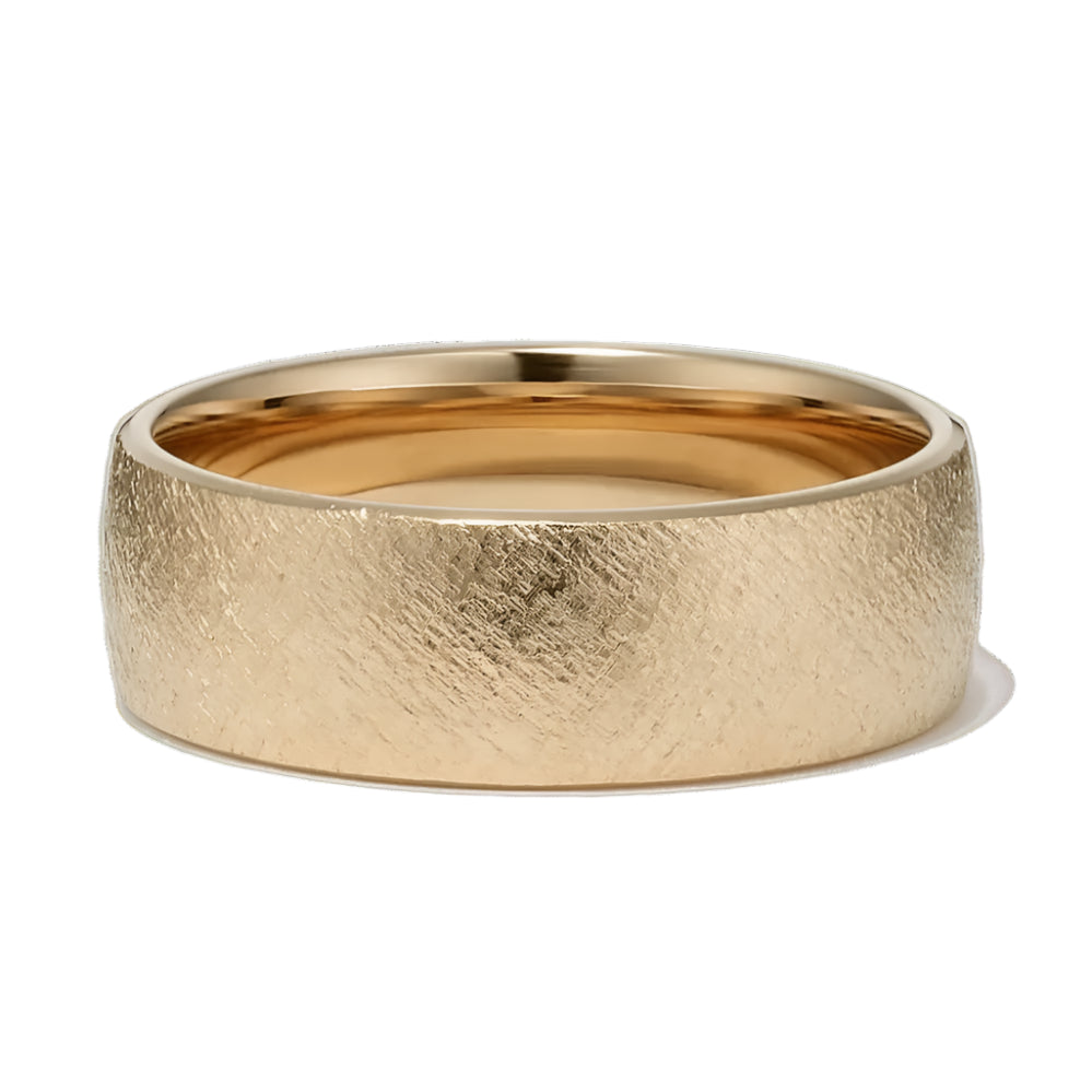 Hand-hammered gold wedding ring in 14K yellow gold, 6mm, made in NYC