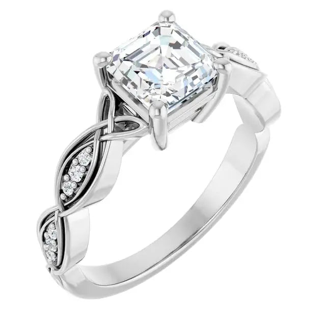 Handcrafted Asscher diamond infinity ring by Dimitrios Creations