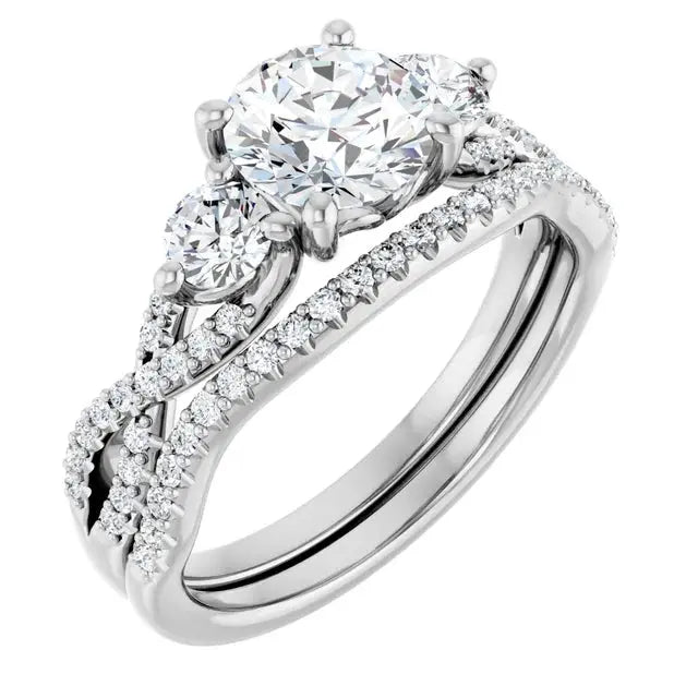 Modern infinity diamond ring in gold by Dimitrios Creations