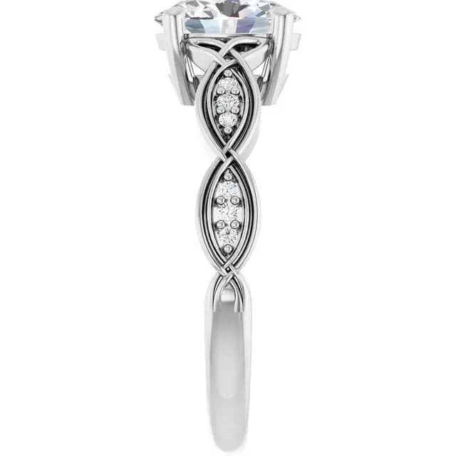 Handcrafted oval diamond infinity ring by Dimitrios Creations