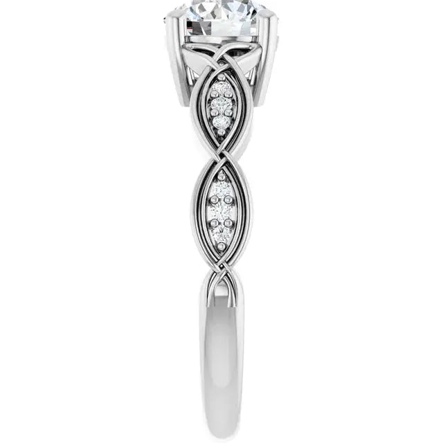Handcrafted round diamond infinity ring by Dimitrios Creations