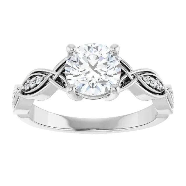 14K gold round brilliant diamond infinity ring by Dimitrios Creations