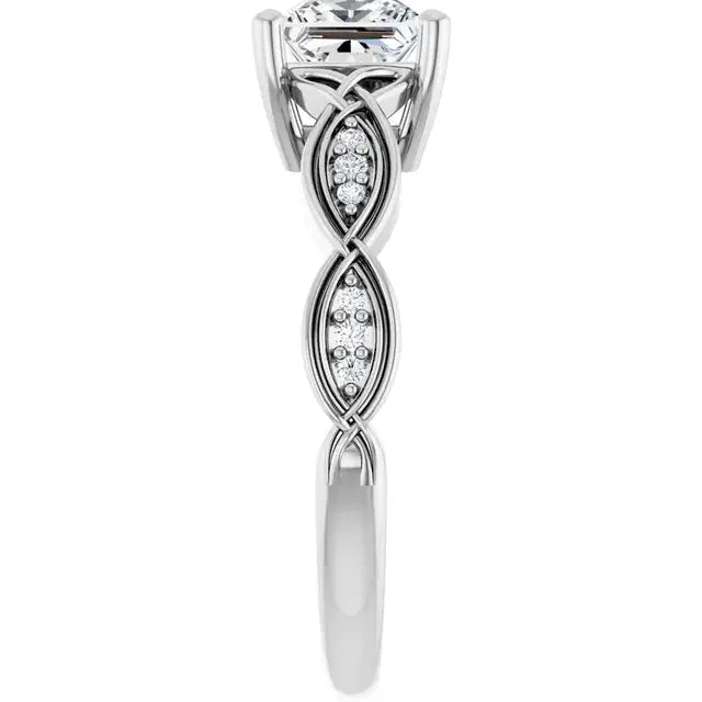 Handcrafted square diamond infinity ring by Dimitrios Creations