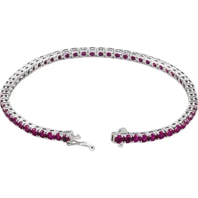 Handcrafted ruby bracelet featuring a timeless line design