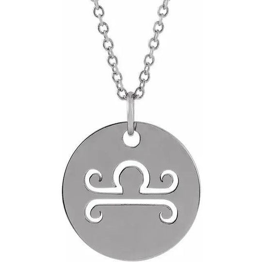 Luxury zodiac disc necklace with Libra engraving