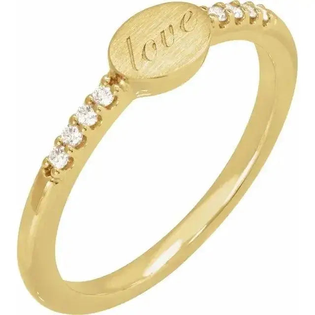 Handcrafted Love Ladies ring in solid gold