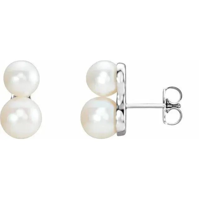 Elegant white gold pearl earrings for weddings and formal wear