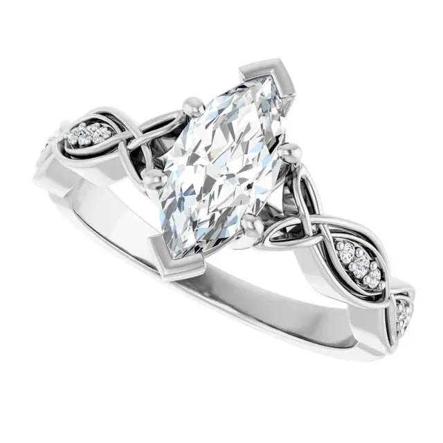 1ct marquise cut engagement ring with infinity design by Dimitrios Creations