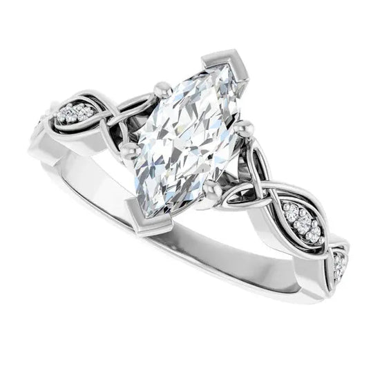 1ct marquise diamond ring with infinity-inspired design