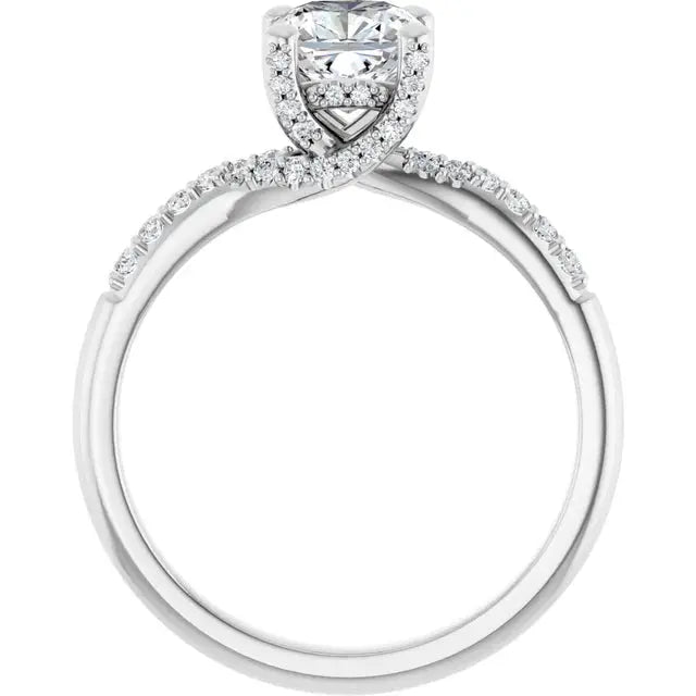Modern cushion cut engagement ring in gold by Dimitrios Creations