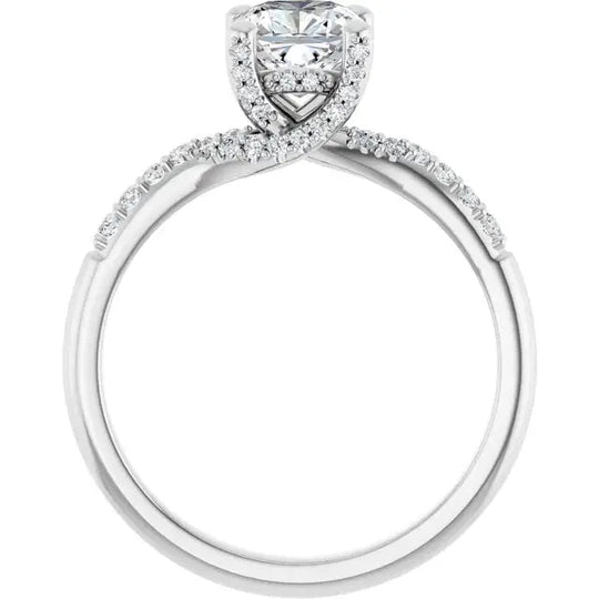 Timeless cushion diamond engagement ring with modern halo