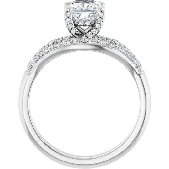 Luxurious cushion diamond engagement ring in gold or platinum