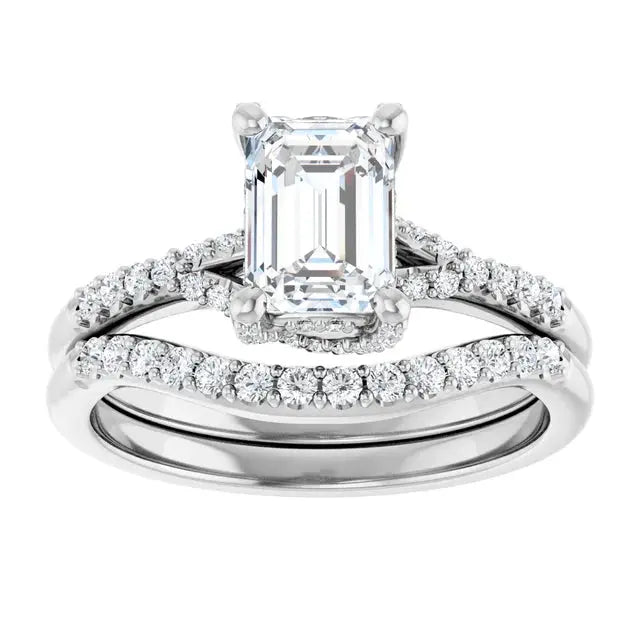 Certified 1ct emerald-cut diamond engagement ring