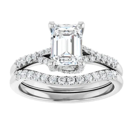 Certified 1ct emerald-cut diamond engagement ring