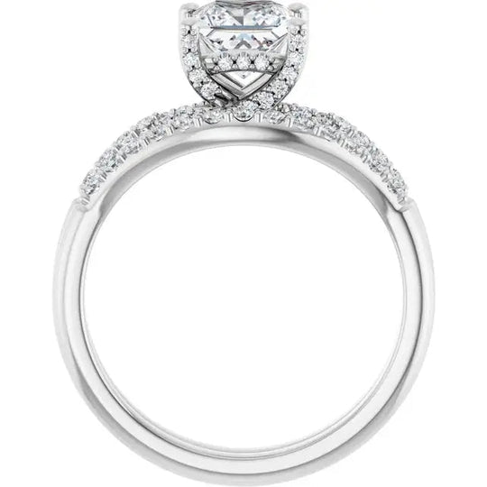 Timeless square diamond engagement ring with modern design