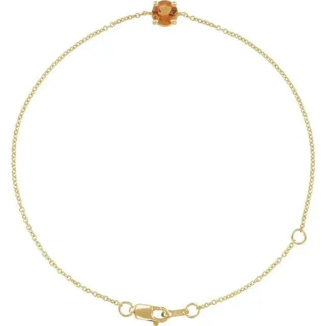 Natural citrine bracelet in solid gold with 4mm gemstones