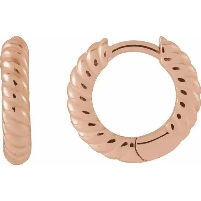 Nautilus Twist Earrings worn – elegant everyday hoops in fine gold