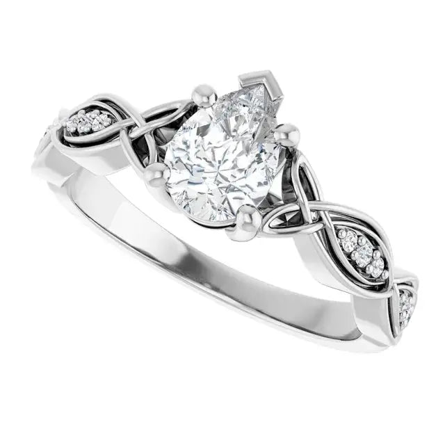 1ct teardrop diamond engagement ring by Dimitrios Creations