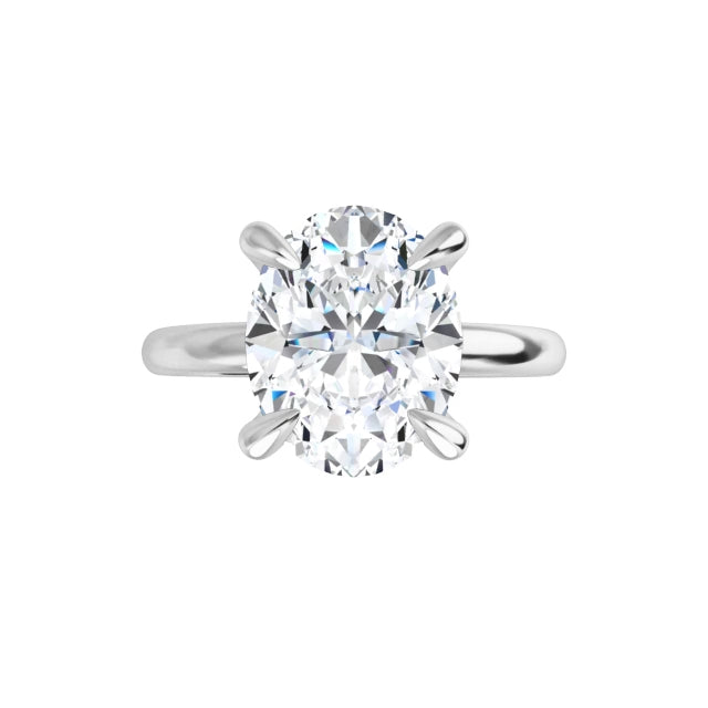 Sustainable lab-grown oval diamond ring with DEF color and VVS clarity.