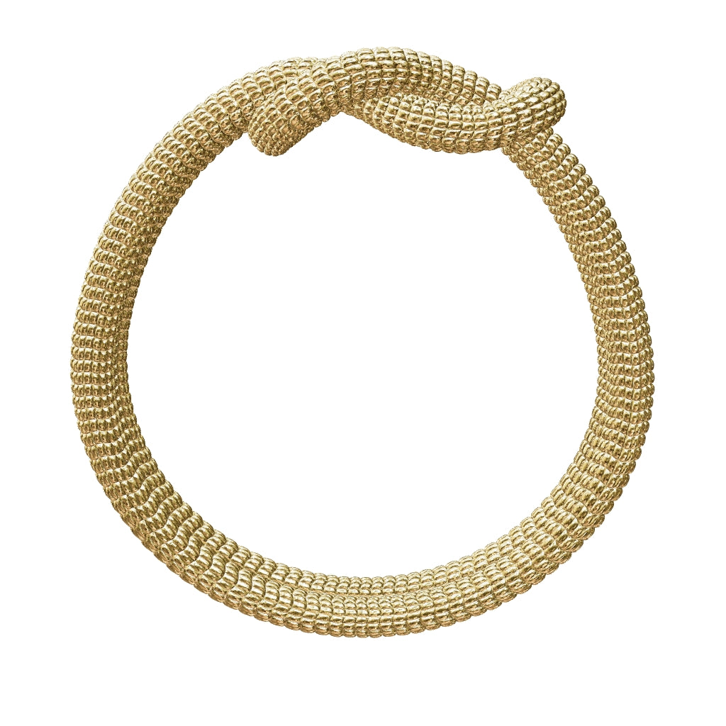 Close-up of rope texture detail in 14K gold by Dimitrios Creations
