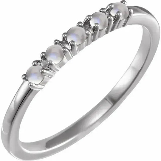 Radiant rainbow moonstone ring for women in 14K gold