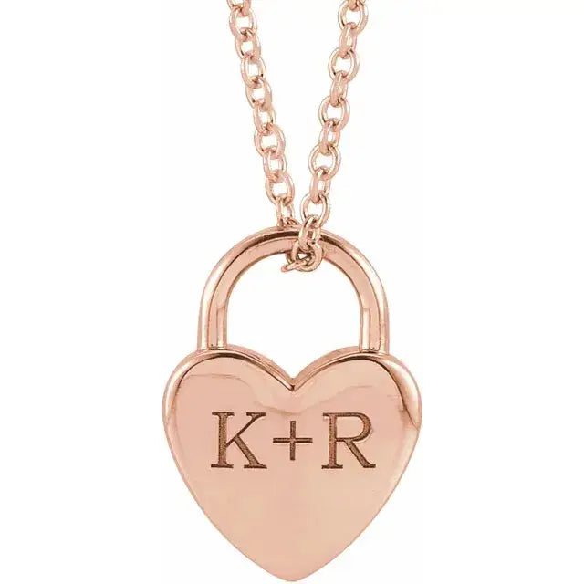 Luxury heart lock pendant with adjustable chain