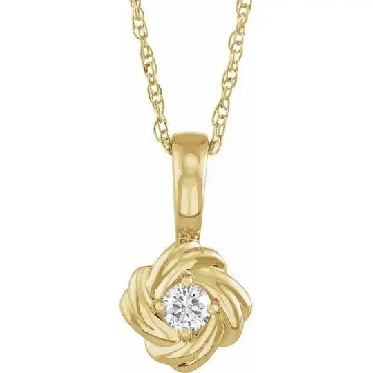 Handcrafted rose pendant in solid gold