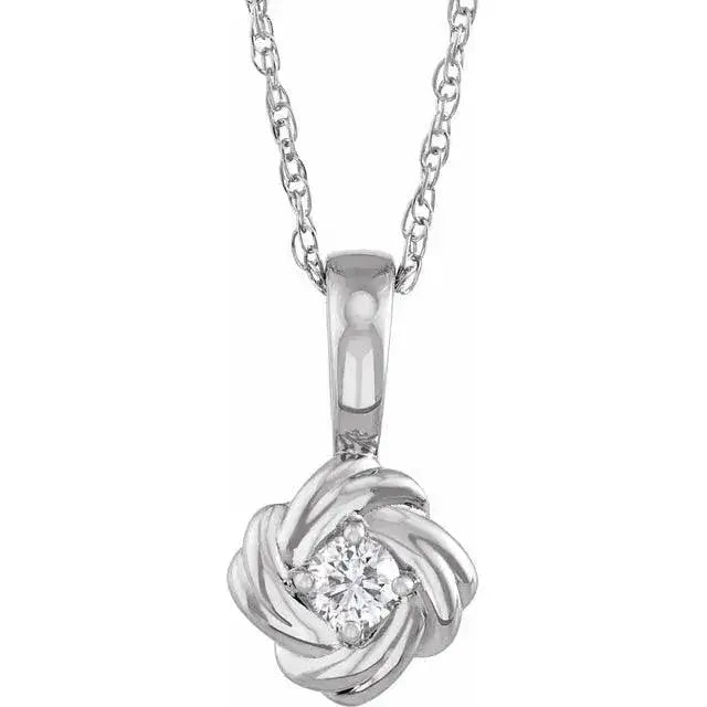 White gold Rose Pendant with a stunning diamond center, handcrafted for timeless elegance. A perfect luxury gift for special moments.