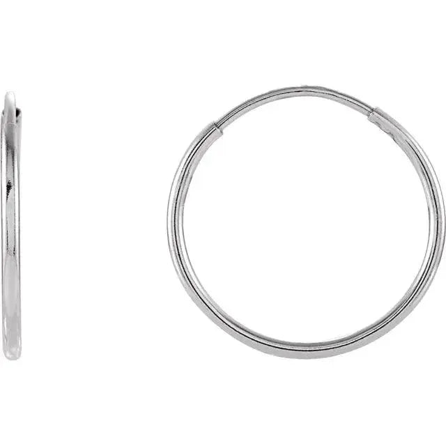 White gold endless hoop earrings with classic craftsmanship