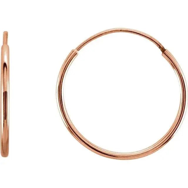 Rose gold endless hoop earrings for elegant everyday wear