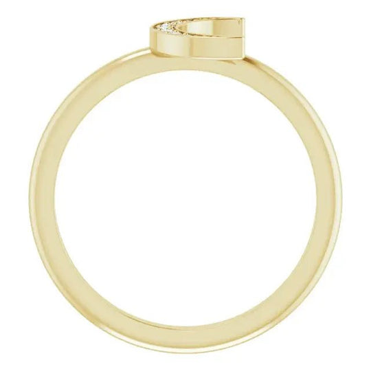 Modern stackable crescent ring in 14K gold