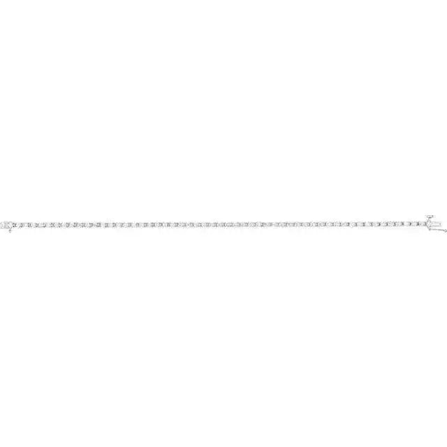 Sleek and timeless 2.25CT tennis bracelet in solid gold, displayed in a full-length view. Handcrafted with ethically sourced stones for a refined look.